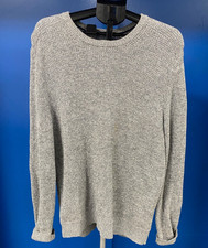 GAP Light Gray Marle Waffle MDWT 100 Cotton Sweater Pullover Men's SZ L- NWOT