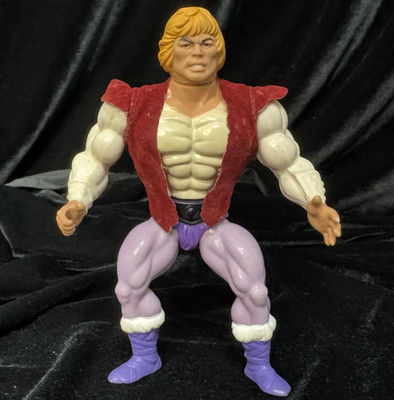 Vintage Prince Adam by Mattel   MOTU Figure, Velvet Vest, Missing Belt & Sword
