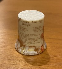 Vintage Happy Marriage Recipe Thimble Wedding...