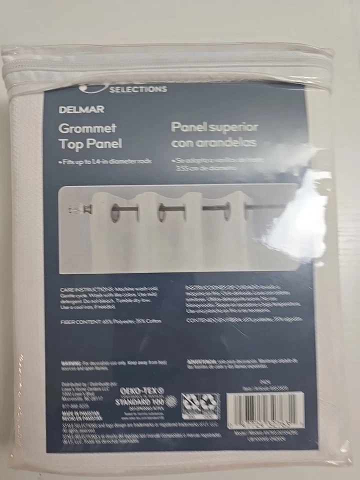 Panel superior con ojal Delmar filtrado de luz blanco 50x84 pulgadas 953939 Foto 2 de 3