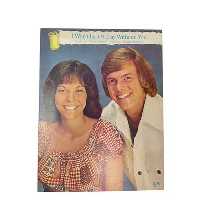 I Wont Last A Day Without You Sheet Music Paul Williams Roger Nichols 1971