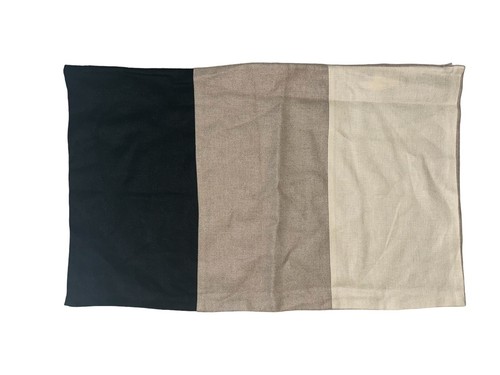 NEW Pottery Barn Color Block Lumbar Pillow Cover 16 x 26 Neutral Stripe