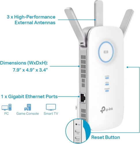 TP-Link RE550 AC1900 Wireless Dual Band Wi-Fi Range Extender Booster *Opened* - Photo 2/4