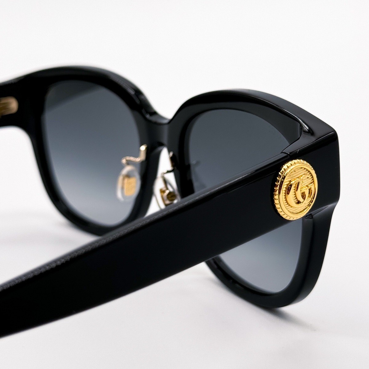 NEW GUCCI GG1409SK 001 ROUND BLACK GREY WOMEN SUNGLASSES