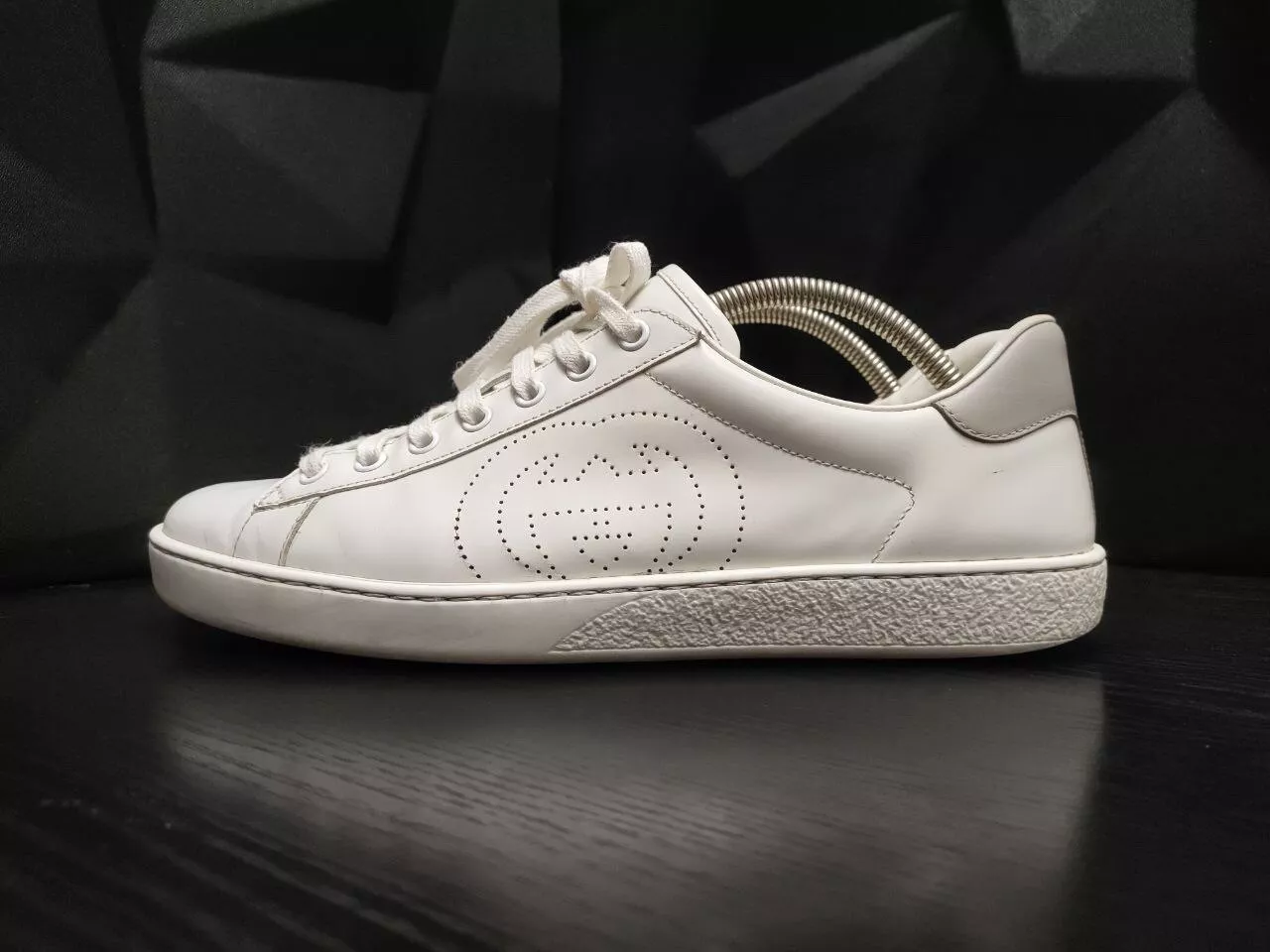 Baskets homme GUCCI Ace perforées logo GG à emboîtement blanches taille 7