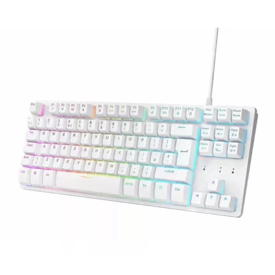Adx Firefight ADV K212 Gaming Keyboard Membrane Switch White RGB Qwerty Uk Keys