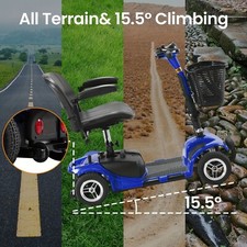 4 Wheels Mobility Scooter Heavy Duty Electric Wheelchair All Terrain For Travel