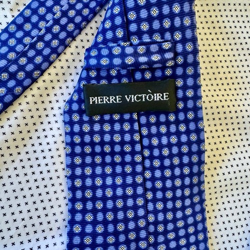 Jones Long Sleeve Dress Shirt Size 34/35 white & Pierre Victoire blue Silk Tie - Picture 2 of 9