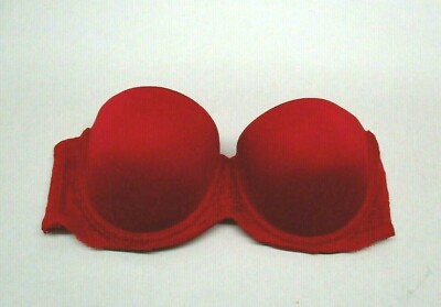920X12 Rene Rofe B22834 Floral Lace Trim Push Up Convertible Strap Bra 36B Red