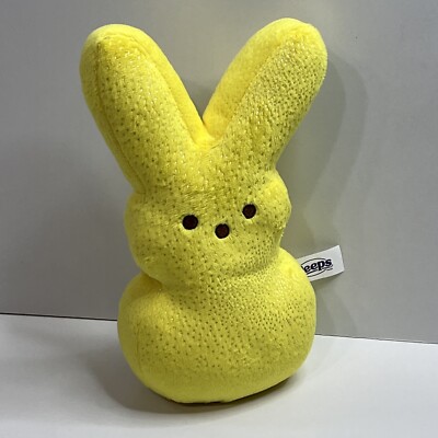 Peeps 9'' Yellow Plush Bunny Rabbit Easter Soft Stuffed Animal Beanie Standup