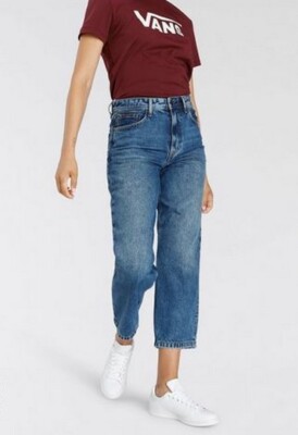 Pepe Jeans Dover High Waist Damen Relaxed Cropped Straight Hose Denim Blue Denim