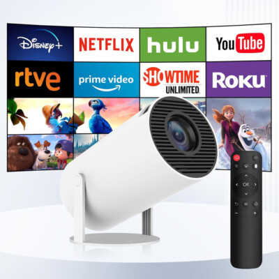 2025 NEU Beamer Projektor 4K UHD WiFi Bluetooth Android TV Heimkino Mini Tragbar