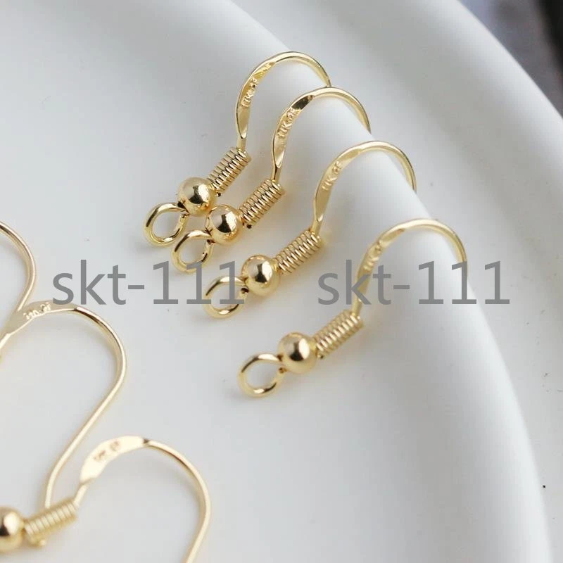 14K Solid Gold French hook, Earring Wires, 1 pair, 5 pairs