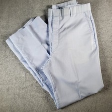 LEVIS Action Slacks Mens 33x30 Light Blue Cotton Flat Front Vintage