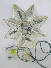 Vintage Kurt Adler Lighted Capiz Shell Treetop Gold Star Christmas Tree Light