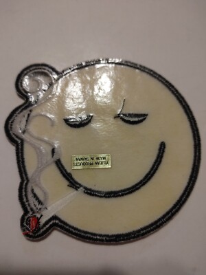 Toking Smiley Face Iron On Sew On Embroidered Patch 3.25