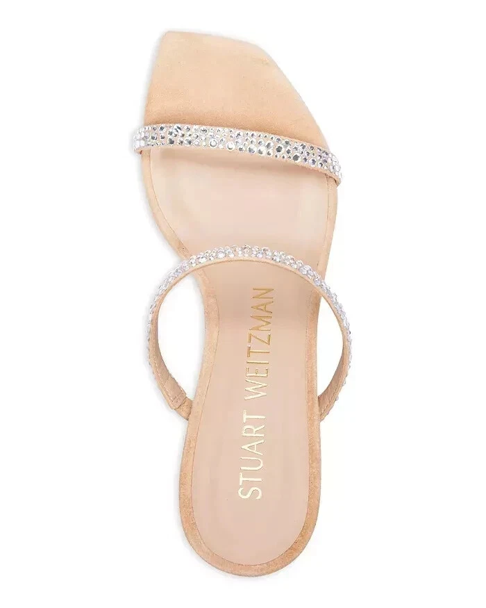 Сандалии STUART WEITZMAN Aleena Royale из хрусталя с украшениями замшевые размер 9 рекомендуемая розничная цена производителя 550 долл. США - Изображение 2 из 4