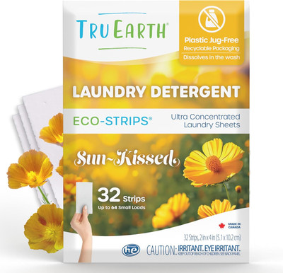 Compact Dry Laundry Detergent Sheets - 32 Sheets, up to 64 Loads