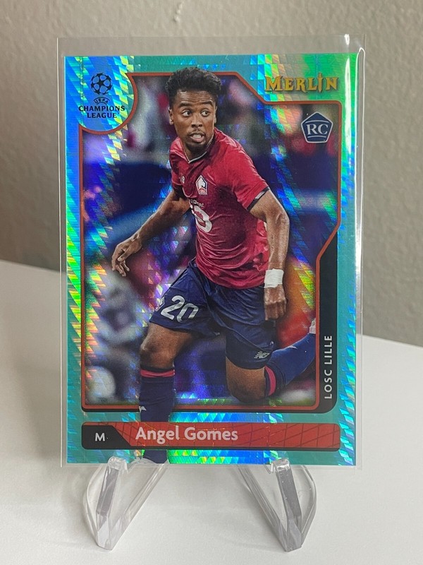 Angel Gomes AQUA ROOKIE PRIZM 2021-22 Topps Merlin UEFA UCL #127 LOSC Lille RC