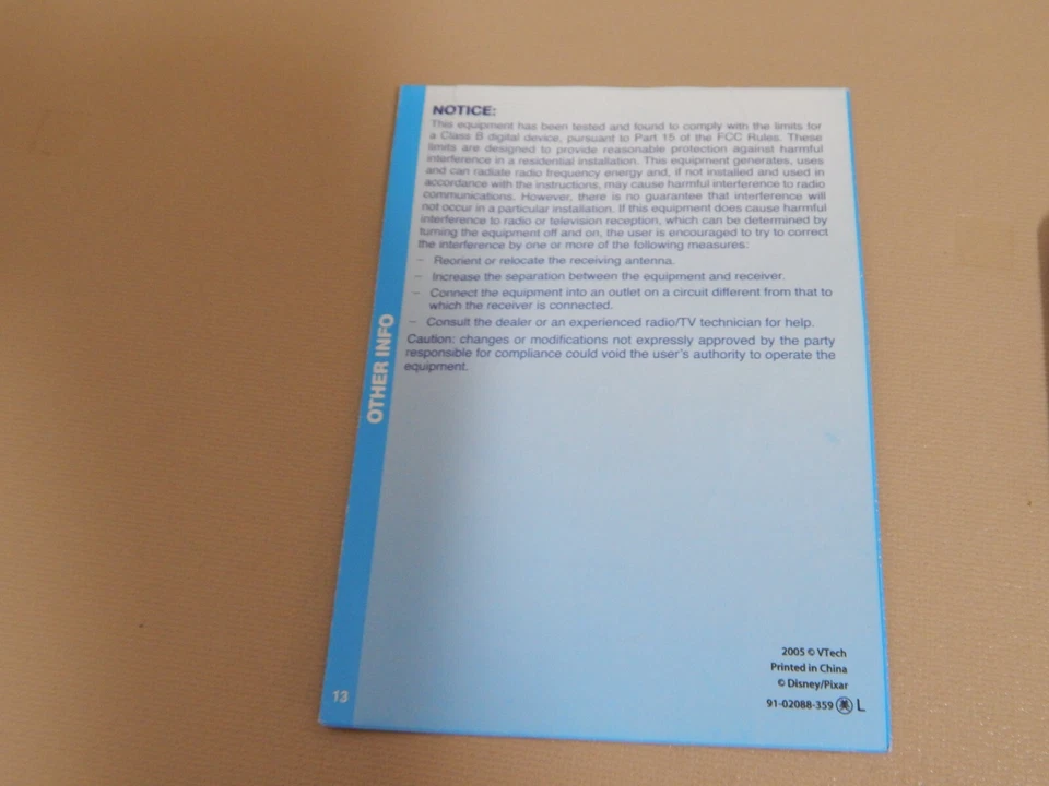 Disney Finding NEMO Nemo's Ocean Adventures [VTech V.Smile] Game Cart & Manual - Image 3 of 4