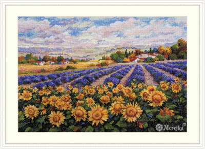 Merejka Counted Cross Stitch Kit Fields of Lavender and Sun K-179