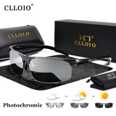 CLLOIO Mens Polarized Photochromic Sunglasses for DayNight Driving