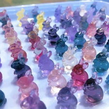 Natural Fluorite Animals Statue Stone Carving Quartz Crystal Healing Reiki Decor