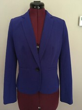 New Worthington Women's 1 Button Front Career Formal Blazer Cobalt Blue Size PXS