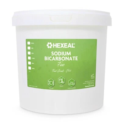 Hexeal Sodium Bicarbonate 5kg – 5kg Bucket of Food Grade, Fine Powder, E500