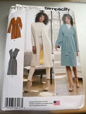 Simplicity Pattern 8217 Misses Lined Coat or Vest - Each in 2 Lengths Sz 8-16