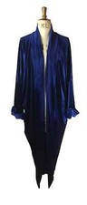 Baylis Knight Blue Velvet Duster Coat Oversize Boho Retro Festival Opera