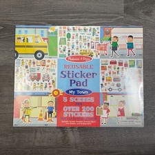 Melissa  Doug Reusable Sticker Pad My Town 5 Scenes 200 Stickers