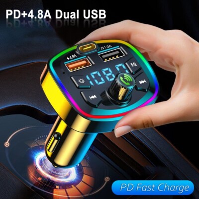 FM Transmitter Bluetooth 5.0 Auto Radio Adapter Freisprecheinrichtung KFZ 2*USB