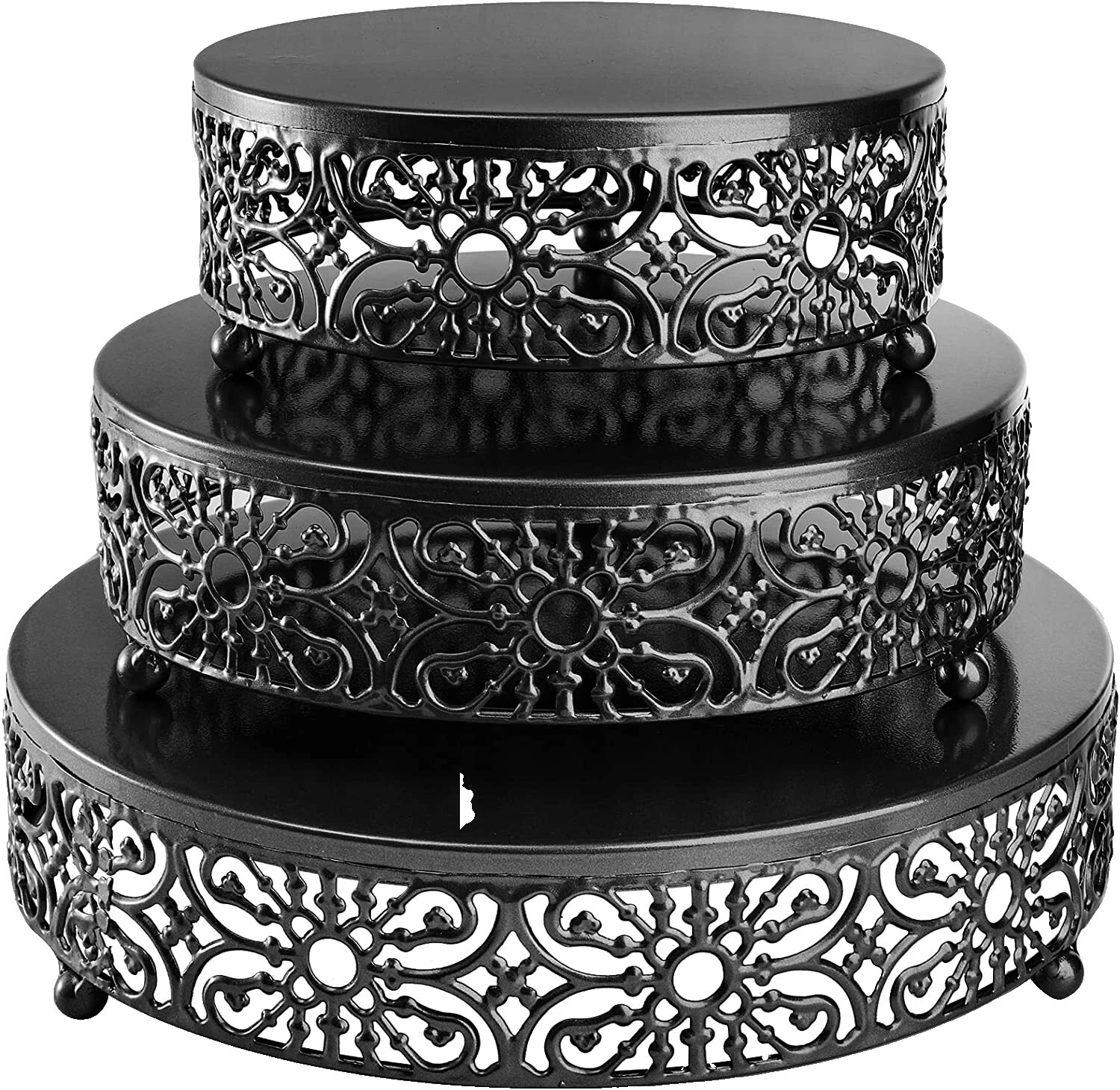 Pastel de Metal Negro y soportes de Cupcakes