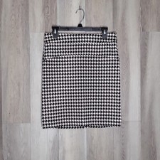 Michael Kors Black White Houndstooth Print Short Pencil Skirt Womens Size 4