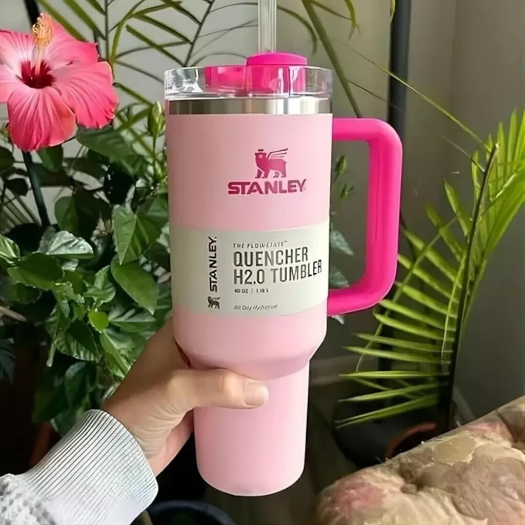 Flamingo Barbie pink Stanley Quencher H2.0 FlowState Tumbler 40oz Cup w/box