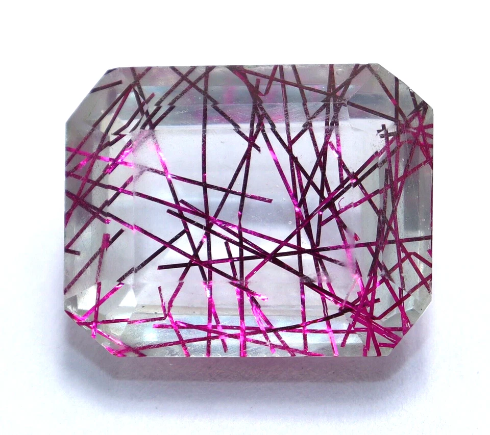 29 CT Natürlich Zertifiziert Smaragd Schliff Pink Strahlende Quarz Lose Dublette - Bild 2 von 4