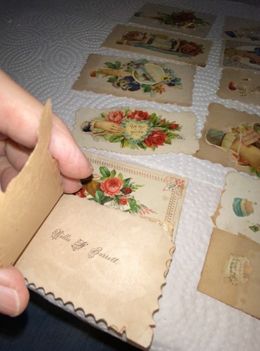 Victorian Calling Name Trade Cards Die Cut Decor-Jennie Dutton-Laura Peters - Picture 16 of 22