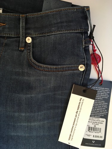 NWT True religion Halle super skinny mid rise with flaps SZ 25 - Picture 4 of 8