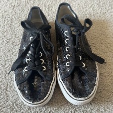 Valero Black Sequin Hip Hop Dance Shoes Size 4