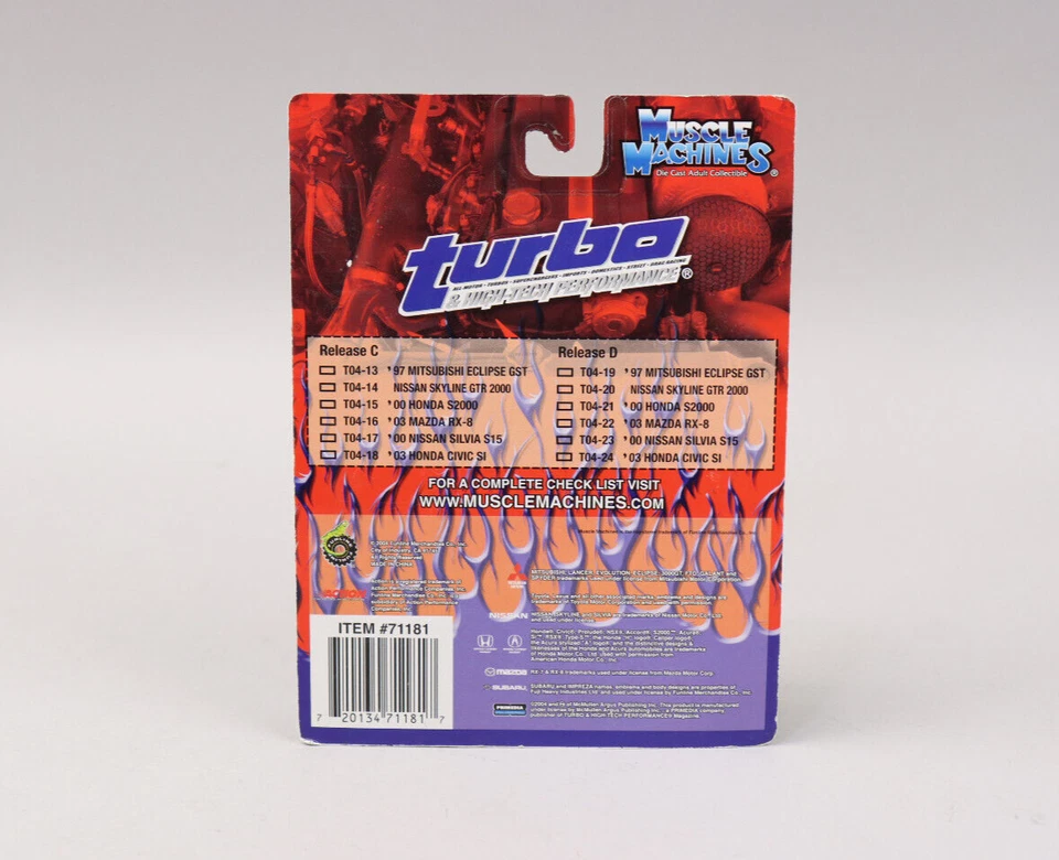 2004 Funline Muscle Machines Turbo '00 Honda S2000 1:64 Diecast Car T04-15 MOC - Image 3 of 4