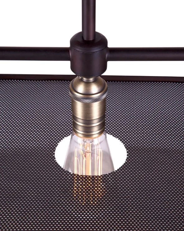 Forte Lighting 7066-04-32 Antique Bronze 4-Light 36"W Linear Island Chandelier - Image 3 of 4