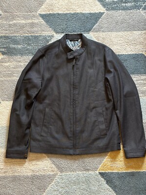 Ted Baker Men s Black Moto Jacket Size 3 Medium EUC
