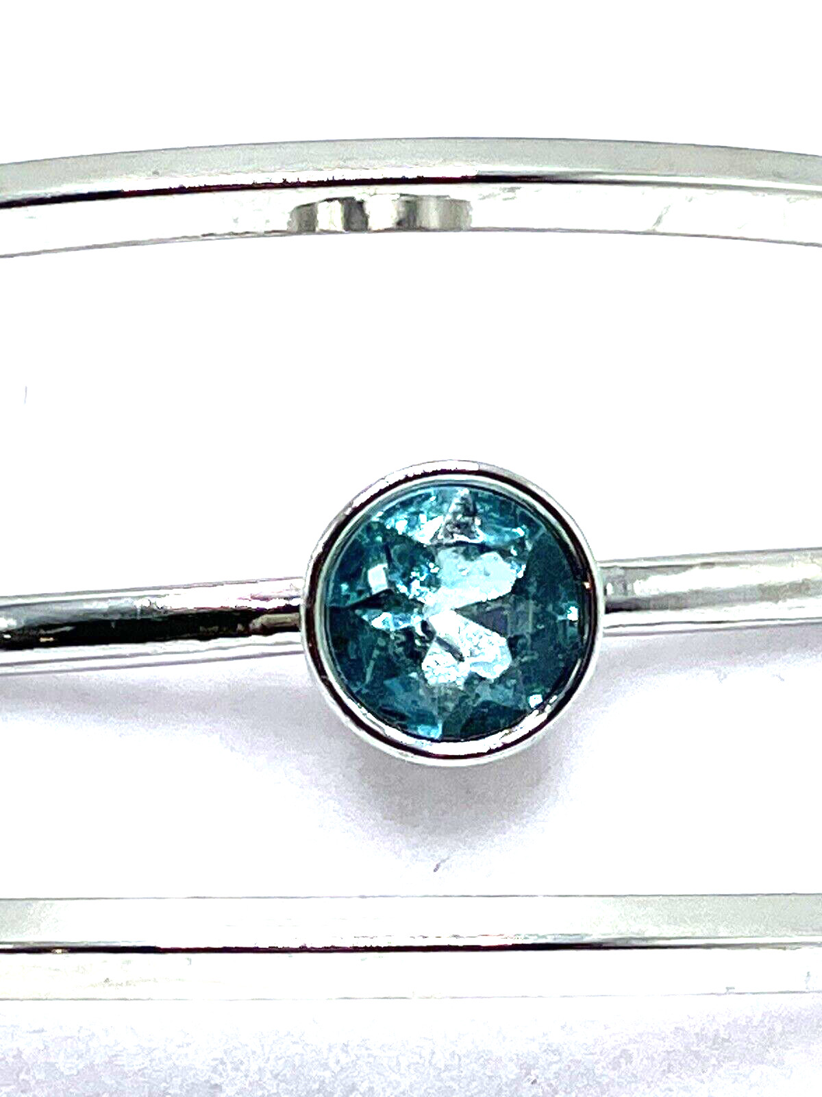 Silver Stacking Bracelets Blue Topaz Crystal Zodi… - image 9