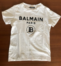 Original Balmain Kids Logo Print T-Shirt Weiß Gr. 8A (128 cm)