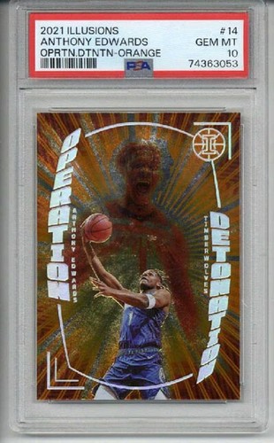 2021 Panini Illusions Operation Detonation Orange Anthony Edwards PSA 10 LOW POP - Bild 1 von 2