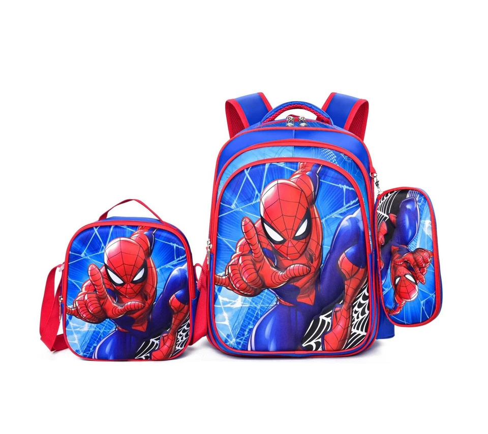 Kids Spider-Man Superhero Backpack Pencil Case Lunch Box Set School Bag Travel - image 2 of 2