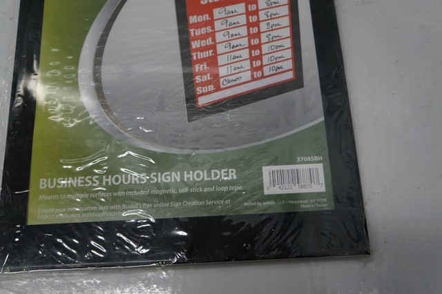 NuDell 37085BH Business Hours Sign Holder, 8.5" x