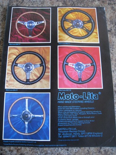 MOTO-LITA HANDGEFERTIGTE LENKRÄDER THRUXTON MOTOR SCHALTUNG WERBUNG A4 DATEI 43