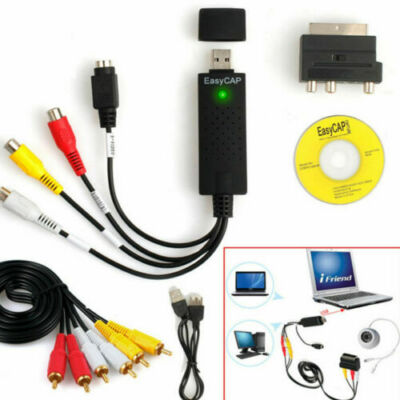 USB Audio Video Grabber Digitalisierung Videoschnitt Konverter Adapter VHS-DVD 